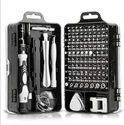 pernyee 115-in-1 Precision Screwdriver Kit, CR-V Steel Multifunctional Repair Tool Set for Phone, PC, Watch, Electronics, Toys, and Small Appliances with Magnetic Extensions & Pry Tools (Gray)