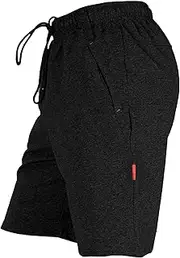 [PHJTOMK] Men's Oversize Flex Waist Cotton Athletic Shorts Relaxed Elastic Waist Short Casual Classic Big Tall Drawstring Shorts, Black 2, 4X-Large