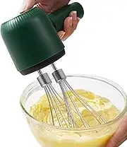 Yulokdwi Electric Hand Mixer, Handheld Whisk with Double Head, 3 Speed Powerful Kitchen Electric Mixer USB Rechargeable Cooking Blender for Mixing Dough Cream