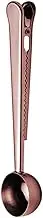 TopHomer 2Pcs Coffee Scoop with Bag Clip, Stainless Steel Long Handle Measuring Spoon for Coffee, Milk Powder, Tea