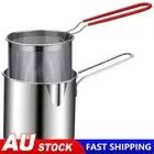 Tempura Fryer Pan with Strainer Stainless Steel Deep Fryer Pot Milk Warmer Pot