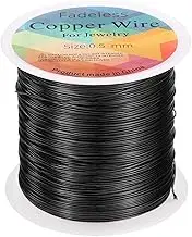uxcell Artistic Wire 203ft Length 24 Gauge Copper Craft Jewelry Wrapping Wire Tarnish Resistant Beading for Jewelry Making Supplies Crafting, Black