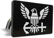 [Officially Licensed Product] - U.S. Navy Eagle and Anchor Premium Quality Anodized Billet Aluminum Laser Etched UV Resistant Metal Trailer/Tow Hitch Cover for 2" Receivers, for Truck, SUV or Car