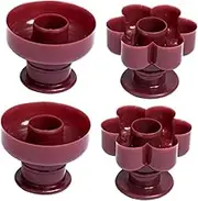 LABRIMP 4pcs Donut Mold Donut Baking Molds Doughnut Cutter Desserts Cutter Maker Baking Doughnut Shape Making Plastic Brown