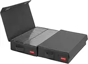Minimalist Storage Box (Cassette Tape), Stackable with Lid - Holds 96 Cassettes, 16.34x9.25x3.4 Inches - Grey, 2 Count