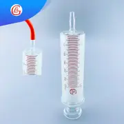 300ml Foul Mouth Glass Syringe Sampler Laboratory Reusable Chemistry Injector