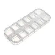 Component Storage Box - PS Fixed 12 Grids Clear White 130x52x15mm 2 Pcs