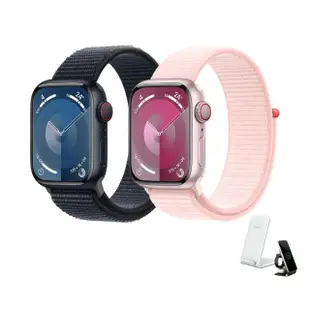 三合一無線充電座組【Apple】Apple Watch S9 LTE 45mm(鋁金屬錶殼搭配運動型錶環)