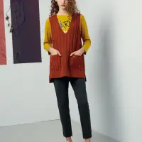 在飛比找momo購物網優惠-【JIN HWA 今譁】時尚復古編織毛衣背心R6591(時尚