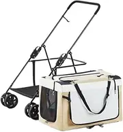 Pet Stroller Pet Stroller Dog Stroller Four-Wheel Pet Stroller Large Dog Stroller Outdoor Pet Stroller Foldable Stroller Small Pet Stroller(K)