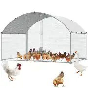 VEVOR Chicken Coop, 9.8x6.5x6.5ft Walk-in Large Metal Chicken Run for Yard with