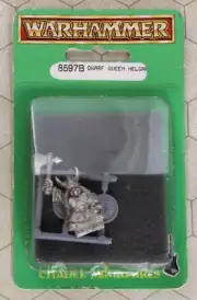 1996 WARHAMMER AoS Battles WHFB Dwarf QUEEN HELGAR 8597B - GW OOP sealed BLISTER