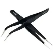 SIDIT - Stainless Steel False Eyelashes Tweezers Curve - Black - One Size