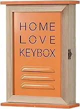 Wswqop Key Holder for The, 6 Hooks, Decoration, Rustic Storage Cabinet, Wooden Key Hanger for The Front Door, Office Door, Housewarming, Orange, as described