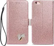for iPhone SE 2020/ iPhone 7/iPhone 8 Case, Bling Glitter [Magnetic Closure] PU Leather Flip Wallet Folio Inner Soft TPU Case with [Card Slots] Stand Function Case for iPhone 7/iPhone 8