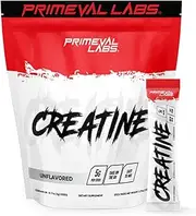 Primeval Labs Creatine Monohydrate Powder | On The Go Stick Packs | Easy to Mix | 5g Creatine Per Serving | 30 Servings, (Unflavored)