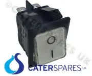 16A CLEAR WHITE ROCKER SWITCH POWER ON OFF DOUBLE POLE 4 PIN 22X31MM SQUARE 230V