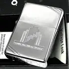 Zippo Lighter 10 1937 Replica Flat Top Diagonal Line Mirror Silver Etched Engr