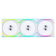 Lian Li Uni Fan 120mm SL Wireless Reverse Blade ARGB 4-Pin PWM White Fan with Controller - 3 Pack (12RSL1W3W)