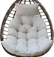 Bextile Hanging Basket Seat Cushion, Thicken Egg Chair Washable Cushion with Headrest (A)