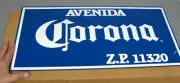 CORONA BEER AVENIDA ZP 11320 MEXICO STREET SIGN METAL TACKER BAR MANCAVE NEW