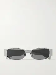 [SAINT LAURENT EYEWEAR] SAINT LAURENT EYEWEAR - Rectangular-frame Silver-tone Sunglasses - One size One size Silver