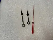 Clock Spade Hands for Standard 'I' Battery Movements + Second Hand 5-6" Face