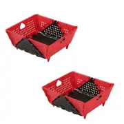 Catzon 2 Pcs Collapsible Colander Plastic BPA-Free for Pasta Fruit Vegetables-Red Black