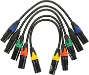 SECFOU 5pcs Audio Cable Male to Female Microphone Cables Durable and Flexible Mic Wires for Connectors High Fidelity Sound for Mixers and Stage Equipment Random Color