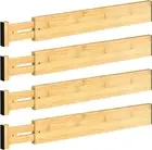 4 PCS Drawer Divider, 17"-22" Adjustable Bamboo Drawer Dividers Organizers, Expa