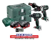 METABO 18V Cordless Li-Ion Brushless 2 Piece Kit Hammer Drill + 300Nm Wrench