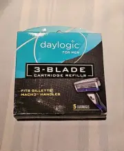 Daylogic For Men~ 3 Blade Cartridge Refills~ Fits Gillette Mach 3 Handles~ #5,..