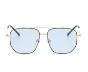 G123 Outdoor Cycling TAC Ocean Film Polarized Color-changing Sunglasses Black Frame To Blue Flat Glasses for Men and Women