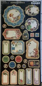 NEW Graphic 45 **CHILDREN'S HOUR** Chipboard #1 Scrapbooking VINTAGE CHILD