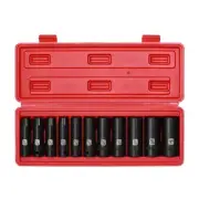 11PCS 1/2" Drive Deep Impact Socket Set, 6-Point, CR-V, 11 Pieces 1/2-Inch SA...
