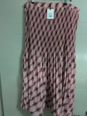 Portmans Pink Check Pleated Midi Skirt BNWT Size 16