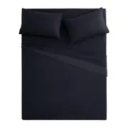 1000TC Fitted & Flat Sheet With 2 Pillowcase Black