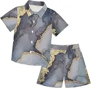 [Caihoyu] Big Boy Short Sleeve Shirt Top+shorts Suits Toddler Baby Boy Outfit Summer Clothes Set