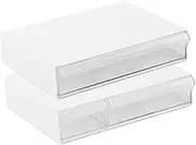 Ipetboom 2Pcs Organizer Lightweight and Durable Desktop Storage Box Compact Sundries Container for Home Office and School Space Saving Design Transparent Design