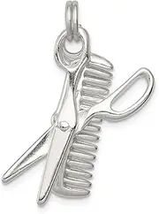 [Diamond2Deal] Women's 925 Sterling Silver Comb Scissor Pendant