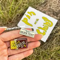 在飛比找蝦皮購物優惠-巧克力冒險工廠🍫威力旺卡巧克力 金獎券 金屬別針