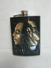 Bob Marley Lion Black Stainless Steel 8oz. Hip Flask FGBB4