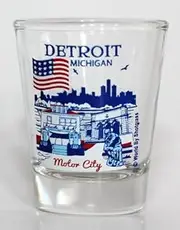 Detroit Michigan Great American Cities Collection Shot Glass Glassware
