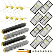 18 Pack Replacement Parts Compatible with iRobot Roomba 800 900 Series 805 850 860 861 864 866 870 871 880 890 891 960 980 981 985 961 Vacuum Accessories,2 Set Roller Brushes,8 Filters,8 Side Brushes