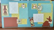 12X12 SCRAPBOOK LAYOUT 2 PAGE EASTER CHOCOLATE BUNNY PAPER PIECING 2SCRAPPYCHIX