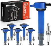 Set of 6 (Blue) Ignition Coil Pack Iridium Spark Plug Compatible with Chrysler 300 2006-2010, Sebring 2006-2010, Town & Country 2008-2010 & Dodge Avenger 2008-2010