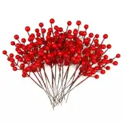 30 Pcs Artificial Red Berry Stems Christmas Holly Berry Branches Decorations ...