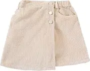 [Flofallzique] Girls Corduroy Mini Skirt Short Toddler Skort Kids Winter Skirts for 3-10 Years