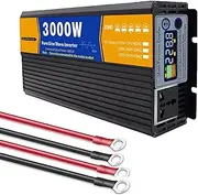3000W Pure Sine Wave Inverter 12V/24V/48V/60V/72V DC to 110V/220V AC Converter, 50Hz 60Hz Optional,Off-Grid Solar Power Inverter for Truck, Home, Vehicles, RV,72V to 220V 50Hz