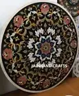 3' antique black marble table top dining coffee inlay malachite kitchen table